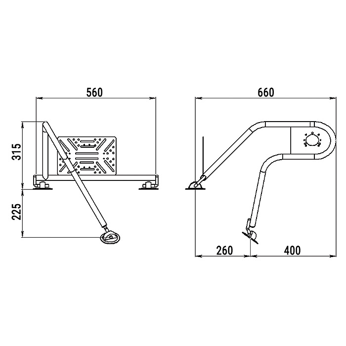 Стойка рулевая с креплением на баллон надувной лодки 25мм в Волгодонске
