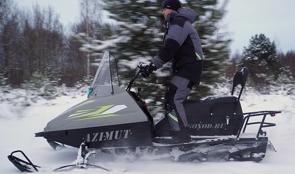 Миниснегоход Бурлак Азимут 24 л.с. , эл.запуск, реверс, тормоз гидравл, капот серый в Волгодонске
