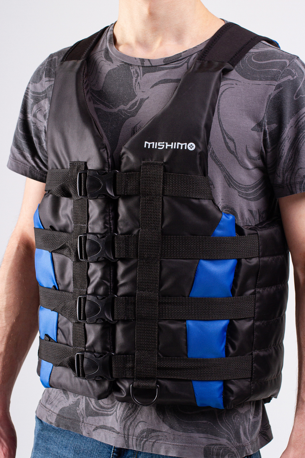 Жилет спасательный MISHIMO PRO Премиум качества Черно-синий в Волгодонске