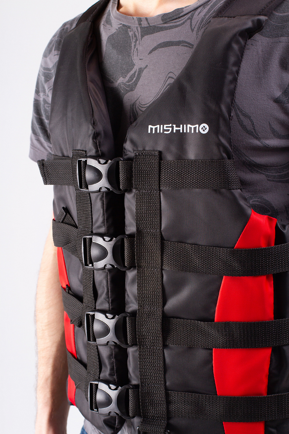 Жилет спасательный MISHIMO PRO Премиум качества Черно-красный в Волгодонске