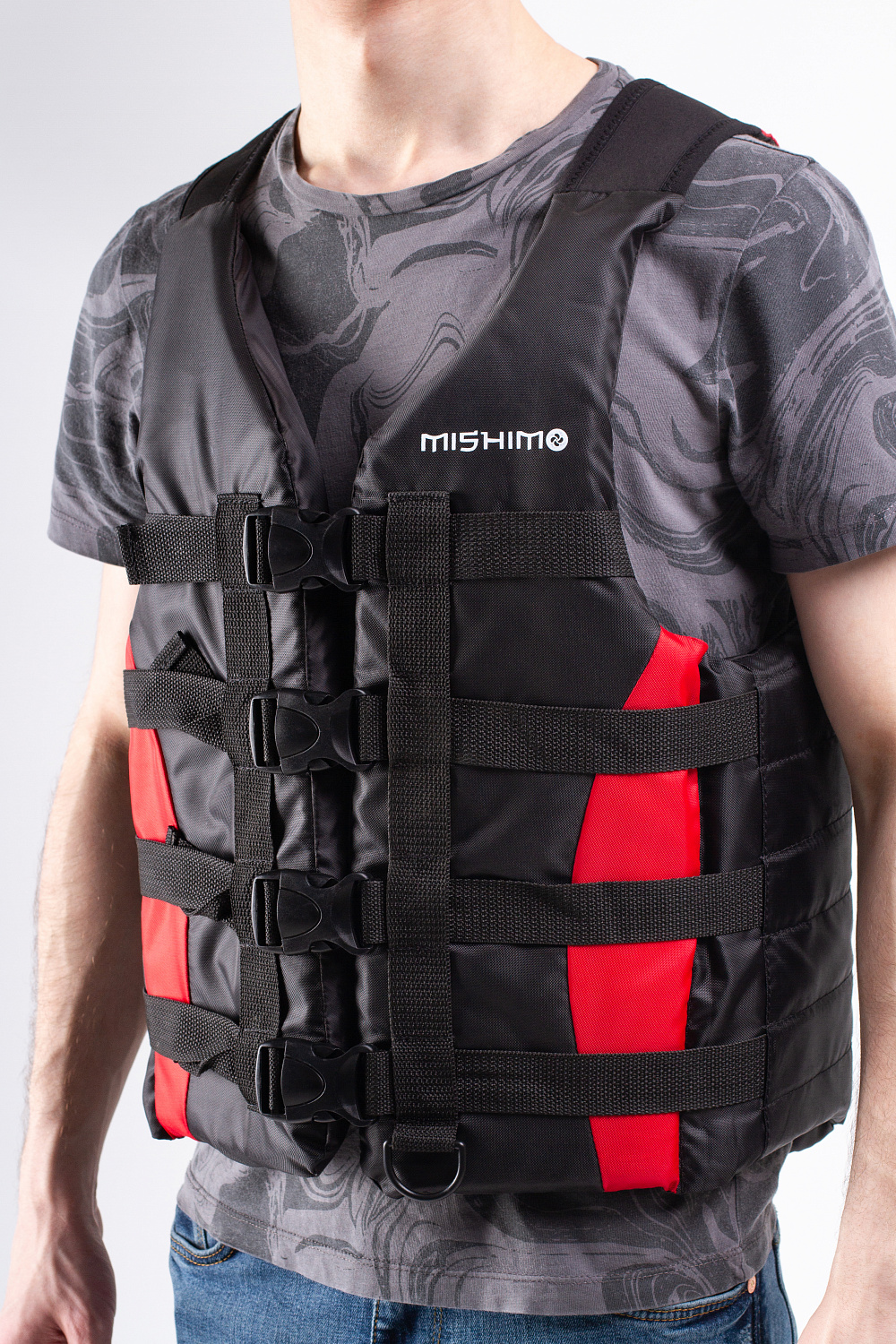 Жилет спасательный MISHIMO PRO Премиум качества Черно-красный в Волгодонске